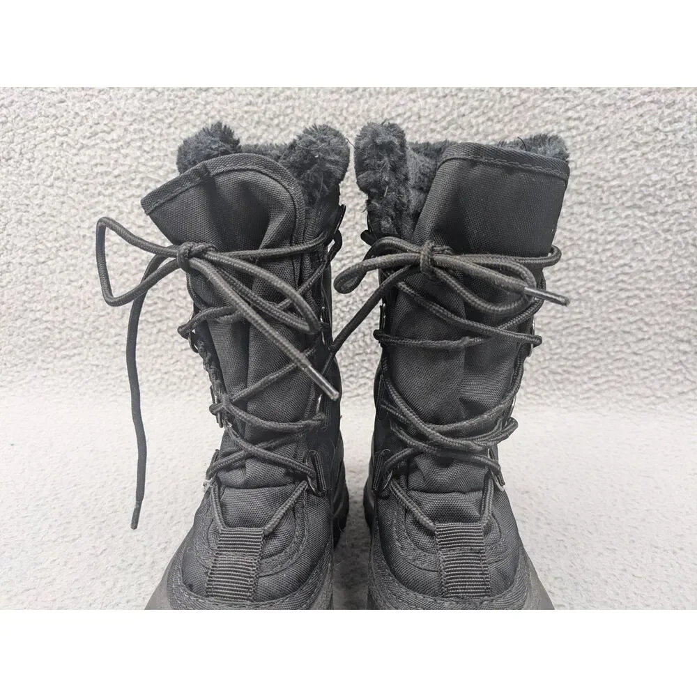 Kamik Black Snow Boots Youth size 6 Lace Up Rubber Soles Unisex
